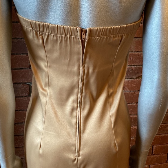 Gold Strapless Dress - Picture 2 of 7